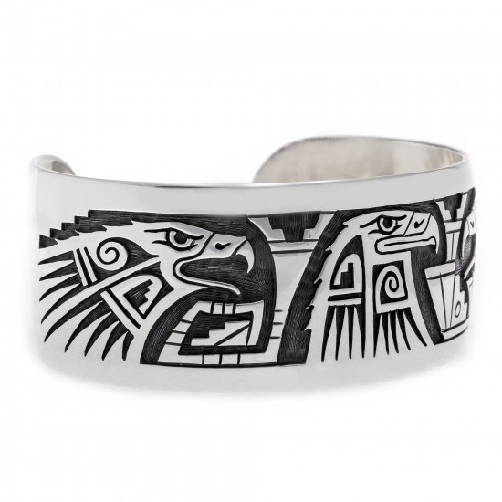 Eagle .925 Sterling Silver Certified Authentic Handmade Hopi Native American Bracelet 13229 All Products NB180616000210 13229 (by LomaSiiva) Eagle .925 Sterling Silver Certified Authentic Handmade Hopi Native American Bracelet 13229 All Products NB180616000210 13229 (by LomaSiiva)
