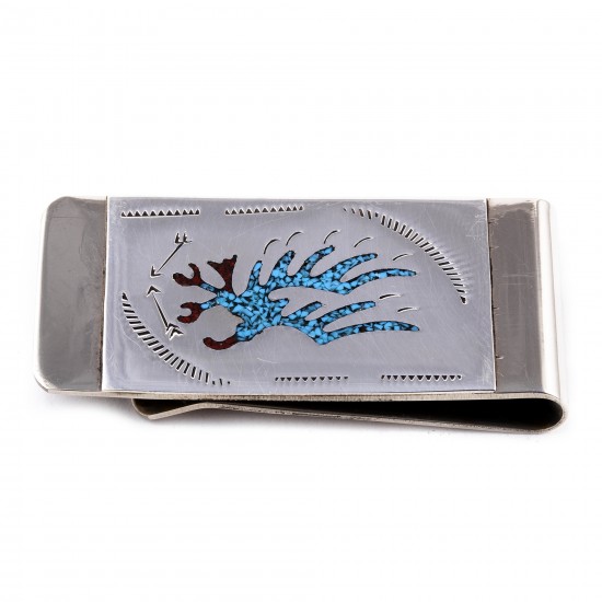 Eagle .925 Sterling Silver Ray Begay Certified Authentic Handmade Navajo Native American Natural Turquoise Coral Money Clip 11253-8 All Products NB180528231130 11253-8 (by LomaSiiva) Eagle .925 Sterling Silver Ray Begay Certified Authentic Handmade Navajo Native American Natural Turquoise Coral Money Clip 11253-8 All Products NB180528231130 11253-8 (by LomaSiiva)