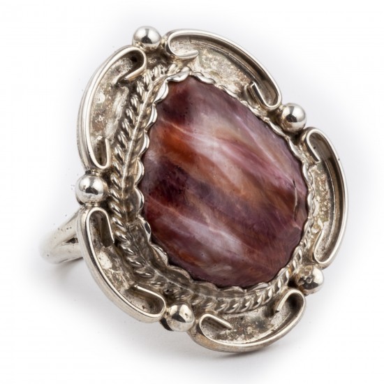 Flower .925 Sterling Silver Certified Authentic Handmade Navajo Native American Natural Purple Spiny Oyster Ring 17022-100 All Products NB180602205249 17022-100 (by LomaSiiva) Flower .925 Sterling Silver Certified Authentic Handmade Navajo Native American Natural Purple Spiny Oyster Ring 17022-100 All Products NB180602205249 17022-100 (by LomaSiiva)