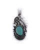 Flower and Leaf .925 Sterling Silver Certified Authentic Handmade Navajo Native American Natural Turquoise Pendant 27258 All Products NB180527001046 27258 (by LomaSiiva) Flower and Leaf .925 Sterling Silver Certified Authentic Handmade Navajo Native American Natural Turquoise Pendant 27258 All Products NB180527001046 27258 (by LomaSiiva)
