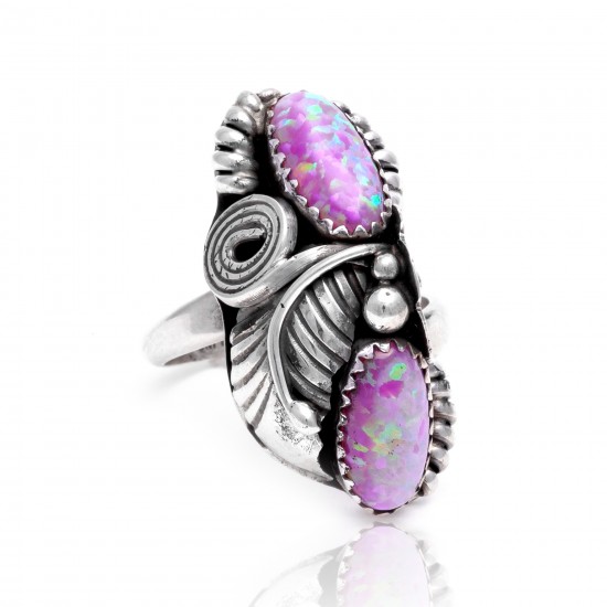 Flower and Leaf Opal .925 Sterling Silver Certified Authentic Navajo Native American Handmade Adjustable Ring 13188-8 All Products NB15122322282111 13188-8 (by LomaSiiva) Flower and Leaf Opal .925 Sterling Silver Certified Authentic Navajo Native American Handmade Adjustable Ring 13188-8 All Products NB15122322282111 13188-8 (by LomaSiiva)