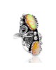 Flower and Leaf Opal .925 Sterling Silver Certified Authentic Navajo Native American Handmade Adjustable Ring 26208-0 All Products NB15122322282122 26208-0 (by LomaSiiva) Flower and Leaf Opal .925 Sterling Silver Certified Authentic Navajo Native American Handmade Adjustable Ring 26208-0 All Products NB15122322282122 26208-0 (by LomaSiiva)