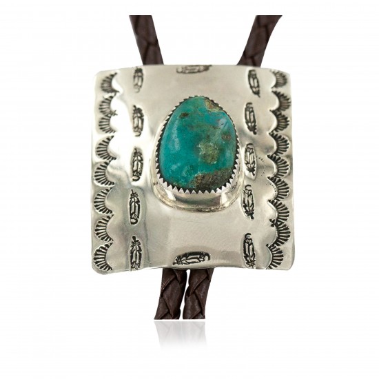 Handmade Certified Authentic Feather Navajo Leather Nickel Natural Turquoise Native American Bolo Tie 24488-4 All Products NB160330215722 24488-4 (by LomaSiiva) Handmade Certified Authentic Feather Navajo Leather Nickel Natural Turquoise Native American Bolo Tie 24488-4 All Products NB160330215722 24488-4 (by LomaSiiva)