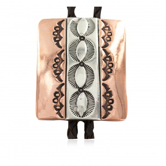 Handmade Certified Authentic Leather Navajo Pure Copper and Nickel Native American Bolo Tie 24489-4 All Products NB160330210307 24489-4 (by LomaSiiva) Handmade Certified Authentic Leather Navajo Pure Copper and Nickel Native American Bolo Tie 24489-4 All Products NB160330210307 24489-4 (by LomaSiiva)