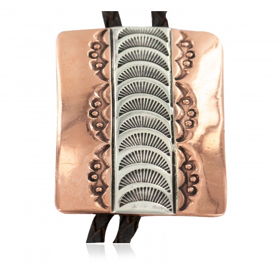 Handmade Certified Authentic Leather Navajo Pure Copper and Nickel Native American Bolo Tie 24489-8 All Products NB160330213357 24489-8 (by LomaSiiva) Handmade Certified Authentic Leather Navajo Pure Copper and Nickel Native American Bolo Tie 24489-8 All Products NB160330213357 24489-8 (by LomaSiiva)