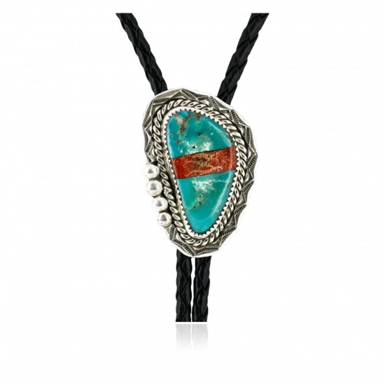 Handmade Certified Authentic Navajo .925 Sterling Silver Inlaid Natural Turquoise Jasper Native American Bolo Tie 24406-2 All Products 24406-2 24406-2 (by LomaSiiva) Handmade Certified Authentic Navajo .925 Sterling Silver Inlaid Natural Turquoise Jasper Native American Bolo Tie 24406-2 All Products 24406-2 24406-2 (by LomaSiiva)
