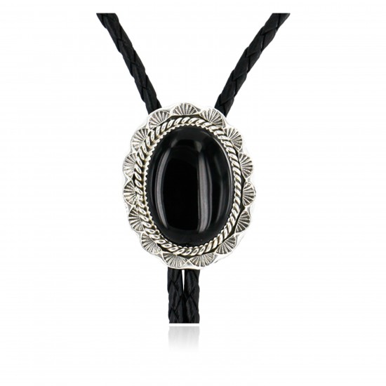 Handmade Certified Authentic Navajo .925 Sterling Silver Natural Black Onyx Native American Bolo Tie 24407-2 All Products 24407-2 24407-2 (by LomaSiiva) Handmade Certified Authentic Navajo .925 Sterling Silver Natural Black Onyx Native American Bolo Tie 24407-2 All Products 24407-2 24407-2 (by LomaSiiva)