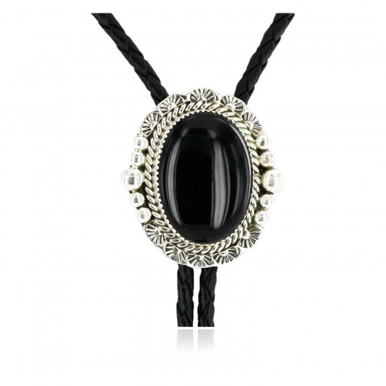 Handmade Certified Authentic Navajo .925 Sterling Silver Natural Black Onyx Native American Bolo Tie 24407-4 All Products 24407-4 24407-4 (by LomaSiiva) Handmade Certified Authentic Navajo .925 Sterling Silver Natural Black Onyx Native American Bolo Tie 24407-4 All Products 24407-4 24407-4 (by LomaSiiva)