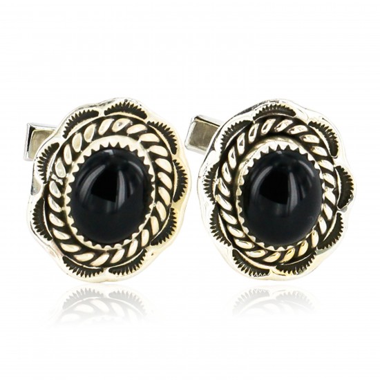 Handmade Certified Authentic Navajo .925 Sterling Silver Natural Black Onyx Native American Cuff Links 19110-4 Cufflinks 19110-4 19110-4 (by LomaSiiva) Handmade Certified Authentic Navajo .925 Sterling Silver Natural Black Onyx Native American Cuff Links 19110-4 Cufflinks 19110-4 19110-4 (by LomaSiiva)