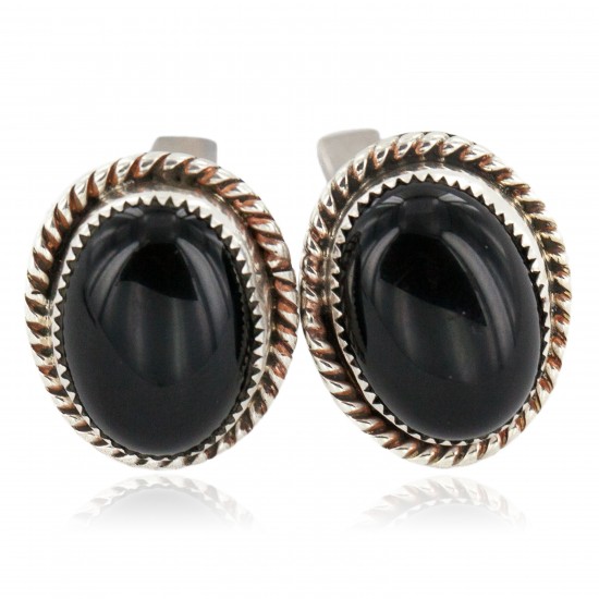 Handmade Certified Authentic Navajo .925 Sterling Silver Natural Black Onyx Native American Cuff Links 19128-2 Cufflinks NB160207075949 19128-2 (by LomaSiiva) Handmade Certified Authentic Navajo .925 Sterling Silver Natural Black Onyx Native American Cuff Links 19128-2 Cufflinks NB160207075949 19128-2 (by LomaSiiva)