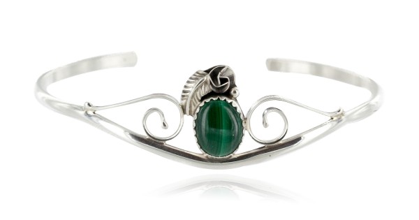 Natural Malachite Handmade 925 Sterling Silver Pendant 1.5 D1728