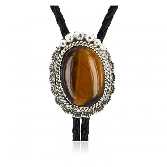 Handmade Certified Authentic Navajo .925 Sterling Silver Natural Tigers Eye Native American Bolo Tie 24407-1 All Products NB24407-1 24407-1 (by LomaSiiva) Handmade Certified Authentic Navajo .925 Sterling Silver Natural Tigers Eye Native American Bolo Tie 24407-1 All Products NB24407-1 24407-1 (by LomaSiiva)