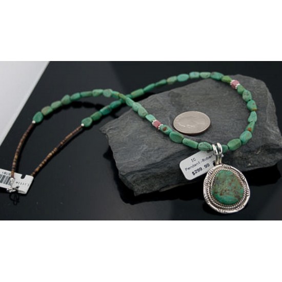 Handmade Certified Authentic Navajo .925 Sterling Silver Natural Turquoise Native American Necklace & Pendant 390643684539 All Products 14863-5-15851 390643684539 (by LomaSiiva) Handmade Certified Authentic Navajo .925 Sterling Silver Natural Turquoise Native American Necklace & Pendant 390643684539 All Products 14863-5-15851 390643684539 (by LomaSiiva)