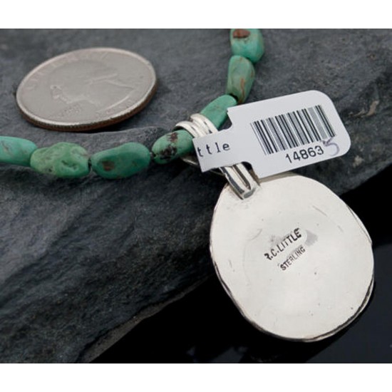 Handmade Certified Authentic Navajo .925 Sterling Silver Natural Turquoise Native American Necklace & Pendant 390643684539 All Products 14863-5-15851 390643684539 (by LomaSiiva) Handmade Certified Authentic Navajo .925 Sterling Silver Natural Turquoise Native American Necklace & Pendant 390643684539 All Products 14863-5-15851 390643684539 (by LomaSiiva)
