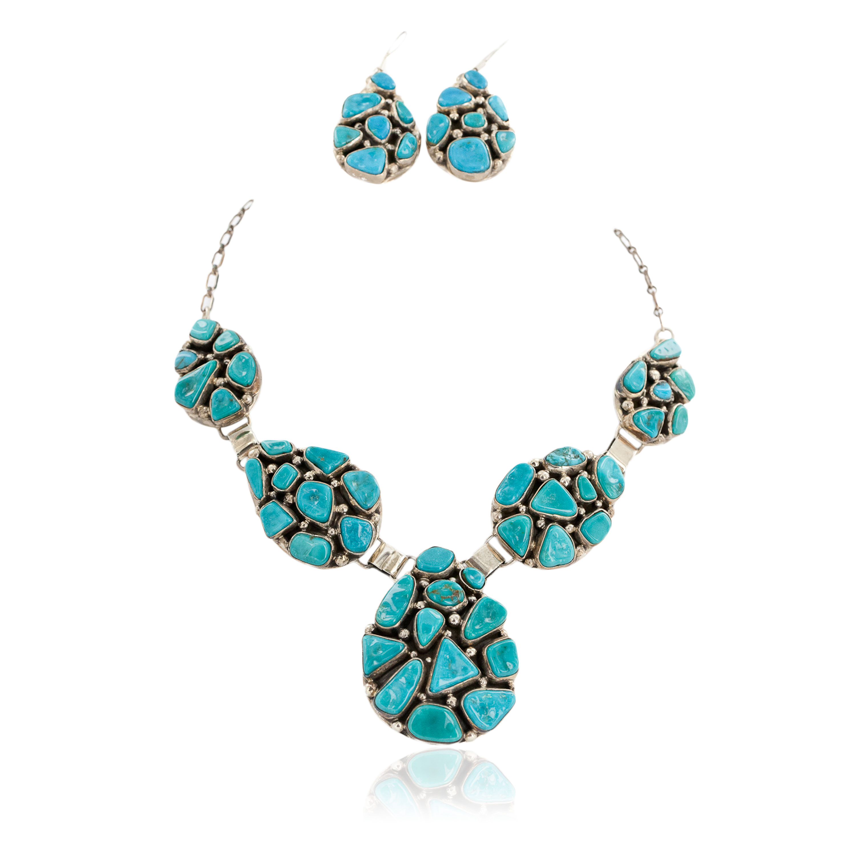 Handmade Certified Authentic Navajo .925 Sterling Silver Natural Turquoise Set Native American Necklace Earrings 15783-17903 Sets NB151120023244 15783-17903 (by LomaSiiva) Handmade Certified Authentic Navajo .925 Sterling Silver Natural Turquoise Set Native American Necklace Earrings 15783-17903 Sets NB151120023244 15783-17903 (by LomaSiiva)