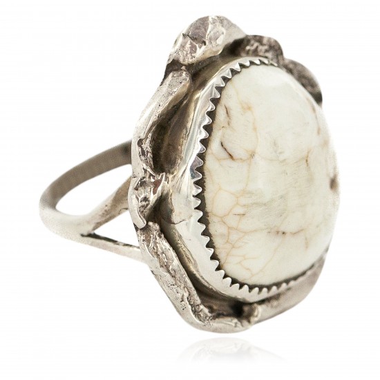 Handmade Certified Authentic Navajo .925 Sterling Silver Natural White Buffalo Native American Ring 18297-2 All Products NB160603185405 18297-2 (by LomaSiiva) Handmade Certified Authentic Navajo .925 Sterling Silver Natural White Buffalo Native American Ring 18297-2 All Products NB160603185405 18297-2 (by LomaSiiva)