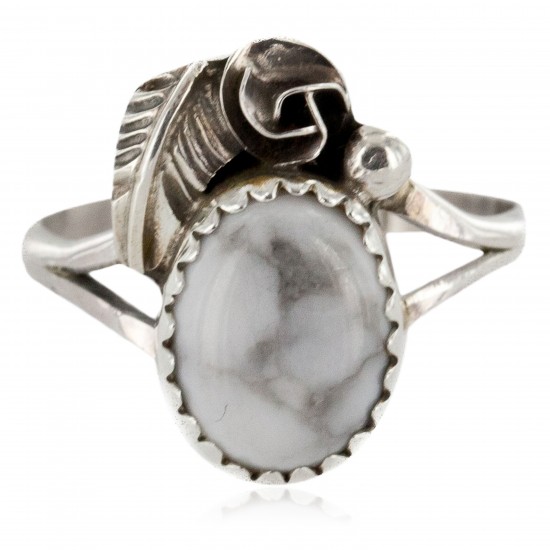 Handmade Certified Authentic Navajo .925 Sterling Silver White Howlite Turquoise Native American Ring Size 6 1/2 26204-21 All Products NB151224001549-21 26204-21 (by LomaSiiva) Handmade Certified Authentic Navajo .925 Sterling Silver White Howlite Turquoise Native American Ring Size 6 1/2 26204-21 All Products NB151224001549-21 26204-21 (by LomaSiiva)