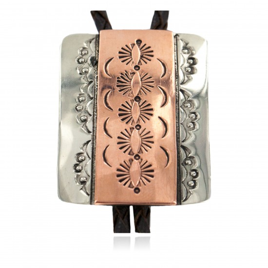 Handmade Certified Authentic Navajo Leather Pure Copper and Nickel Native American Bolo Tie 24489-7 All Products NB160330201803 24489-7 (by LomaSiiva) Handmade Certified Authentic Navajo Leather Pure Copper and Nickel Native American Bolo Tie 24489-7 All Products NB160330201803 24489-7 (by LomaSiiva)