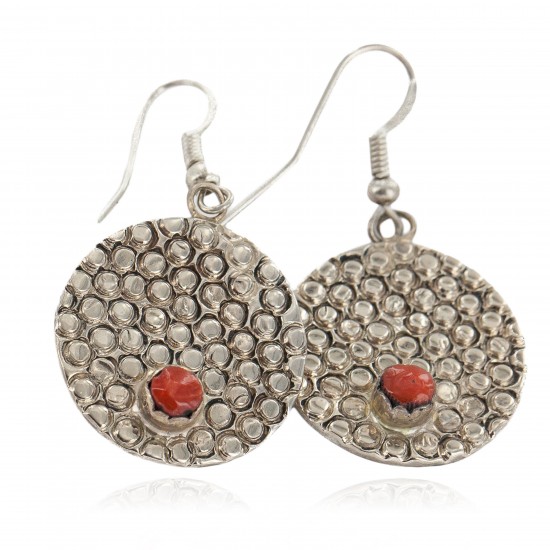 Handmade Certified Authentic Navajo Nickel Coral Native American Dangle Earrings 18181 All Products NB160208090033 18181 (by LomaSiiva) Handmade Certified Authentic Navajo Nickel Coral Native American Dangle Earrings 18181 All Products NB160208090033 18181 (by LomaSiiva)