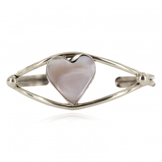 Handmade Heart Certified Authentic Navajo Nickel Mother of Pearl Native American Bracelet 12800 All Products NB151113030018 12800 (by LomaSiiva) Handmade Heart Certified Authentic Navajo Nickel Mother of Pearl Native American Bracelet 12800 All Products NB151113030018 12800 (by LomaSiiva)