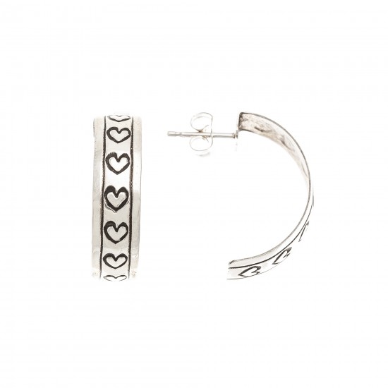 Heart .925 Sterling Silver Certified Authentic Handmade Navajo Native American Earrings 13185-1 All Products NB180612014503 13185-1 (by LomaSiiva) Heart .925 Sterling Silver Certified Authentic Handmade Navajo Native American Earrings 13185-1 All Products NB180612014503 13185-1 (by LomaSiiva)