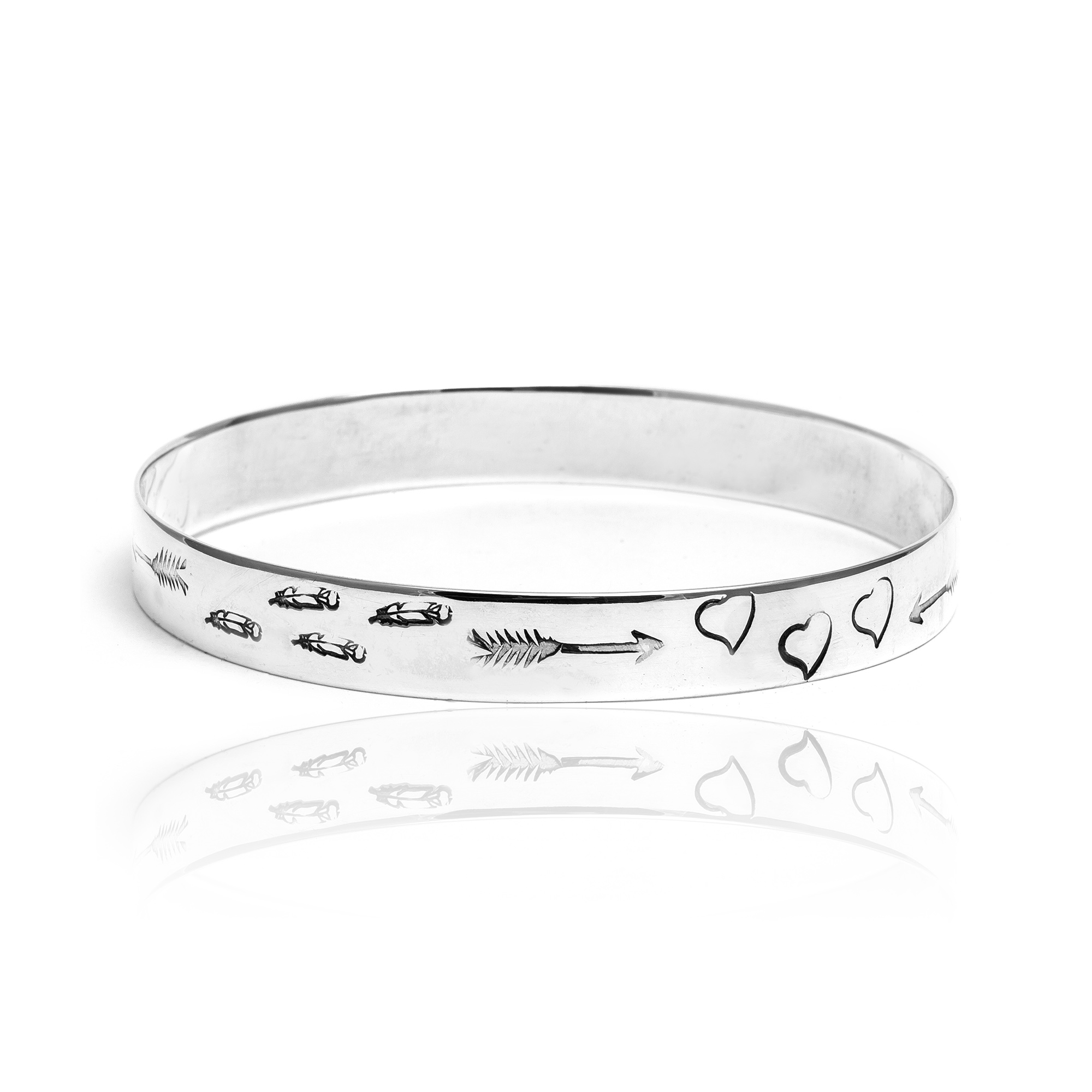 Heart Arrow Feather Sun .925 Sterling Silver Certified Authentic Hopi Handmade Native American Bangle Bracelet 22215 All Products 391008126410 22215 (by LomaSiiva) Heart Arrow Feather Sun .925 Sterling Silver Certified Authentic Hopi Handmade Native American Bangle Bracelet 22215 All Products 391008126410 22215 (by LomaSiiva)