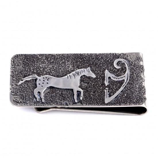 Horse .925 Sterling Silver Ray Begay Certified Authentic Handmade Navajo Native American Money Clip 13194-18 All Products NB180527024928 13194-18 (by LomaSiiva) Horse .925 Sterling Silver Ray Begay Certified Authentic Handmade Navajo Native American Money Clip 13194-18 All Products NB180527024928 13194-18 (by LomaSiiva)
