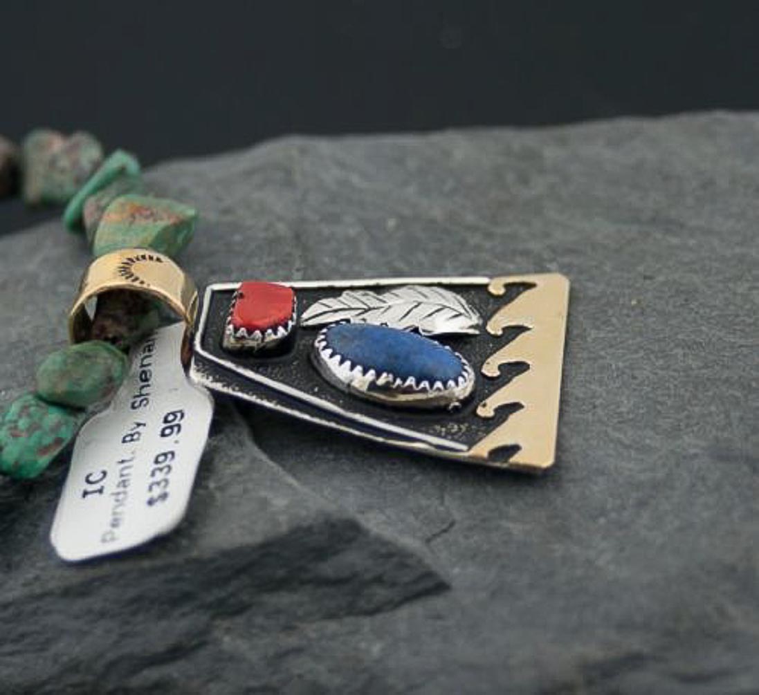 Large Handmade Leaf Certified Authentic Navajo .925 Sterling Silver 12kt Gold Filled Lapis and Coral Native American Necklace 370799109338 All Products 370799109338 370799109338 (by LomaSiiva) Large Handmade Leaf Certified Authentic Navajo .925 Sterling Silver 12kt Gold Filled Lapis and Coral Native American Necklace 370799109338 All Products 370799109338 370799109338 (by LomaSiiva)