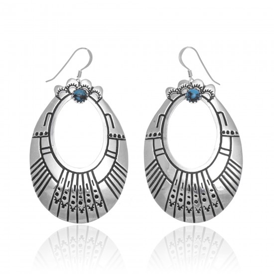 Natural Turquoise .925 Sterling Silver Certified Authentic Navajo Native American Handmade Dangle Earrings 27215-1 All Products NB181212223031 27215-1 (by LomaSiiva) Natural Turquoise .925 Sterling Silver Certified Authentic Navajo Native American Handmade Dangle Earrings 27215-1 All Products NB181212223031 27215-1 (by LomaSiiva)