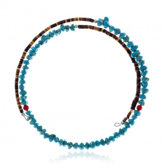 Natural Turquoise and Coral Certified Authentic Navajo Native American Adjustable Choker Wrap Necklace 25581 All Products NB180926223251 25581 (by LomaSiiva) Natural Turquoise and Coral Certified Authentic Navajo Native American Adjustable Choker Wrap Necklace 25581 All Products NB180926223251 25581 (by LomaSiiva)