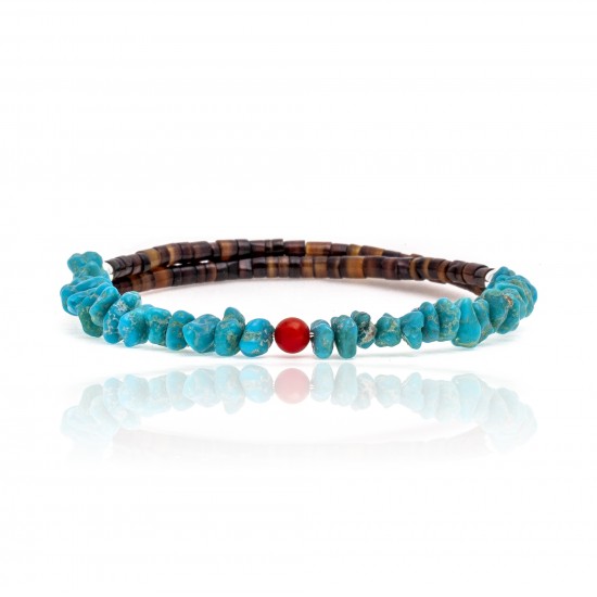 Natural Turquoise and Coral Certified Authentic Navajo Native American Adjustable Wrap Bracelet 22131 All Products 371183569150 22131 (by LomaSiiva) Natural Turquoise and Coral Certified Authentic Navajo Native American Adjustable Wrap Bracelet 22131 All Products 371183569150 22131 (by LomaSiiva)