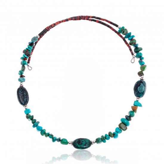 Natural Turquoise Certified Authentic Navajo Native American Adjustable 3 Stone Choker Wrap Necklace 25498 All Products NB180926223226 25498 (by LomaSiiva) Natural Turquoise Certified Authentic Navajo Native American Adjustable 3 Stone Choker Wrap Necklace 25498 All Products NB180926223226 25498 (by LomaSiiva)