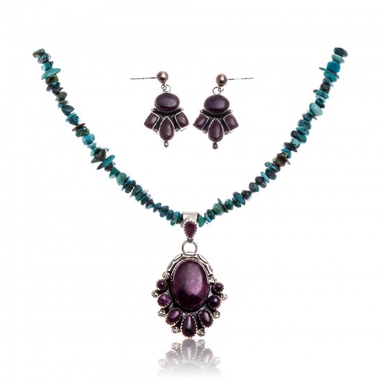 Natural Turquoise Purple Spiny Oyster .925 Sterling Silver Certified Authentic Navajo Native American Handmade Pendant Earnings Set 24519-15222-18198-10 Sets NB1809262232260 24519-15222-18198-10 (by LomaSiiva) Natural Turquoise Purple Spiny Oyster .925 Sterling Silver Certified Authentic Navajo Native American Handmade Pendant Earnings Set 24519-15222-18198-10 Sets NB1809262232260 24519-15222-18198-10 (by LomaSiiva)