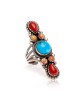 Natural Turquoise Red Spiny Oyster Orange Spiny Oyster .925 Sterling Silver Certified Authentic Navajo Native American Handmade Ring 13210-1 All Products NB181009165422 13210-1 (by LomaSiiva) Natural Turquoise Red Spiny Oyster Orange Spiny Oyster .925 Sterling Silver Certified Authentic Navajo Native American Handmade Ring 13210-1 All Products NB181009165422 13210-1 (by LomaSiiva)