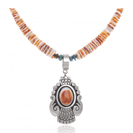 Natural Turquoise Spiny Oyster .925 Sterling Silver Certified Authentic Navajo Native American Handmade Necklace and Pendant 24537-5-18111 All Products NB181212215735 24537-5-18111 (by LomaSiiva) Natural Turquoise Spiny Oyster .925 Sterling Silver Certified Authentic Navajo Native American Handmade Necklace and Pendant 24537-5-18111 All Products NB181212215735 24537-5-18111 (by LomaSiiva)