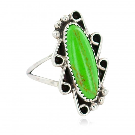 Navajo .925 Sterling Silver Certified Authentic Handmade Natural Gaspeite Native American Ring Size 9 1/4 13114-3 All Products NB160305214722 13114-3 (by LomaSiiva) Navajo .925 Sterling Silver Certified Authentic Handmade Natural Gaspeite Native American Ring Size 9 1/4 13114-3 All Products NB160305214722 13114-3 (by LomaSiiva)