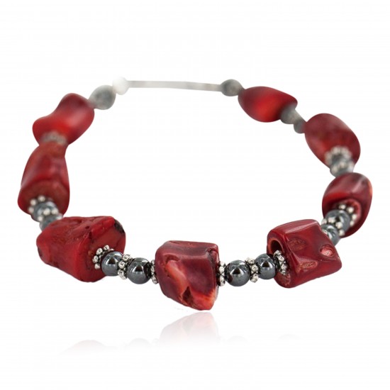 Navajo .925 Sterling Silver Certified Authentic Natural Hematite Coral Native American Bracelet 13176-1 All Products NB160514220803 13176-1 (by LomaSiiva) Navajo .925 Sterling Silver Certified Authentic Natural Hematite Coral Native American Bracelet 13176-1 All Products NB160514220803 13176-1 (by LomaSiiva)
