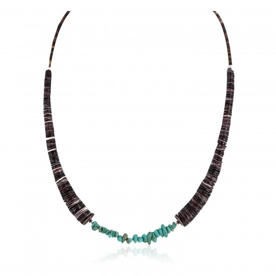 Navajo .925 Sterling Silver Certified Authentic Natural Turquoise Graduated Heishi Native American Necklace 750202-2 All Products NB160406224421 750202-2 (by LomaSiiva) Navajo .925 Sterling Silver Certified Authentic Natural Turquoise Graduated Heishi Native American Necklace 750202-2 All Products NB160406224421 750202-2 (by LomaSiiva)