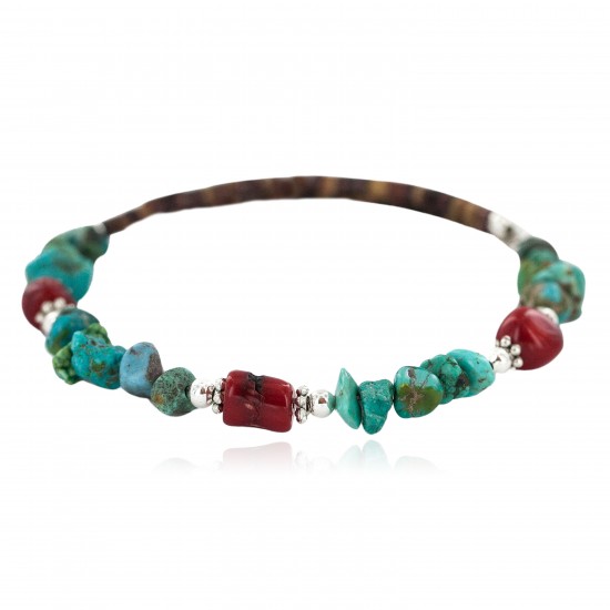 Navajo Certified Authentic Natural Turquoise Coral Heishi Native American Adjustable Wrap Bracelet 18295 All Products NB160528001736 18295 (by LomaSiiva) Navajo Certified Authentic Natural Turquoise Coral Heishi Native American Adjustable Wrap Bracelet 18295 All Products NB160528001736 18295 (by LomaSiiva)