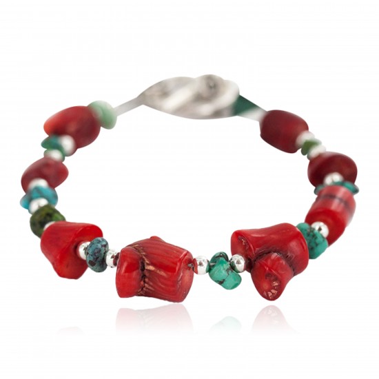 Navajo Nickel Certified Authentic Natural Turquoise Coral Native American Bracelet 13176 All Products NB160514221612 13176 (by LomaSiiva) Navajo Nickel Certified Authentic Natural Turquoise Coral Native American Bracelet 13176 All Products NB160514221612 13176 (by LomaSiiva)