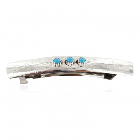 Silver Certified Authentic Navajo Handmade Natural Turquoise Native American Hair Barrette 10346-4 All Products NB160301002603 10346-4 (by LomaSiiva) Silver Certified Authentic Navajo Handmade Natural Turquoise Native American Hair Barrette 10346-4 All Products NB160301002603 10346-4 (by LomaSiiva)