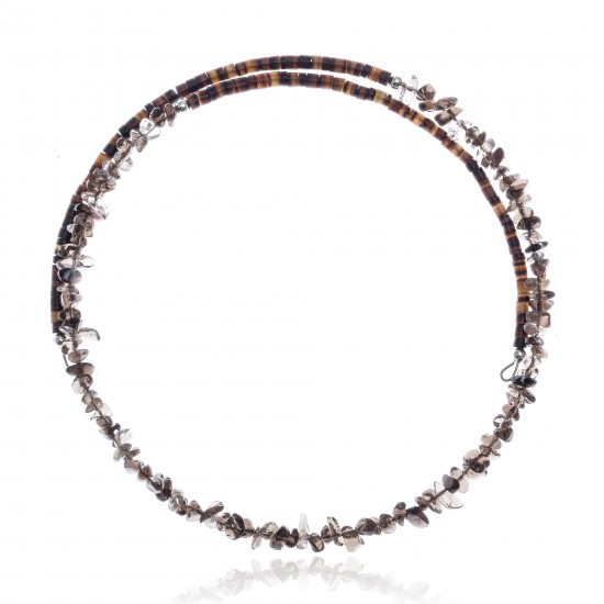 Smoky Quartz Certified Authentic Navajo Native American Adjustable Choker Wrap Necklace 25576 All Products NB180926223246 25576 (by LomaSiiva) Smoky Quartz Certified Authentic Navajo Native American Adjustable Choker Wrap Necklace 25576 All Products NB180926223246 25576 (by LomaSiiva)