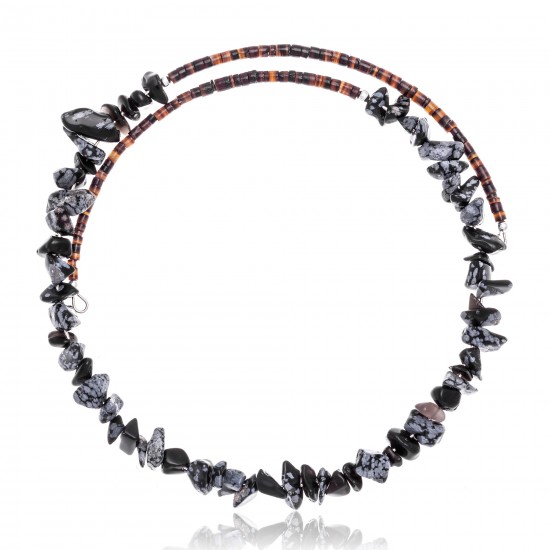 Snowflake Obsidian Certified Authentic Navajo Native American Adjustable Choker Wrap Necklace 25567 All Products NB180926223237 25567 (by LomaSiiva) Snowflake Obsidian Certified Authentic Navajo Native American Adjustable Choker Wrap Necklace 25567 All Products NB180926223237 25567 (by LomaSiiva)