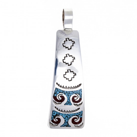 Thunderbird .925 Starling Silver Certified Authentic Handmade Navajo Native American Natural Turquoise Coral Pendent 24541-5 Pendants NB180602181533 24541-5 (by LomaSiiva) Thunderbird .925 Starling Silver Certified Authentic Handmade Navajo Native American Natural Turquoise Coral Pendent 24541-5 Pendants NB180602181533 24541-5 (by LomaSiiva)