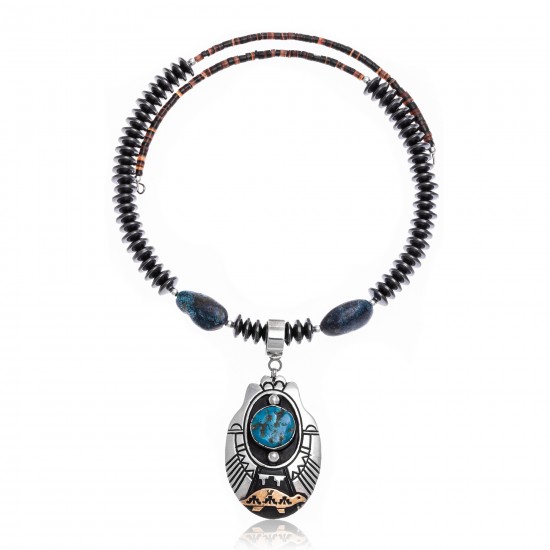 Turtle Natural Turquoise and Hematite .925 Sterling Silver Certified Authentic Navajo Native American Handmade Necklace and Pendant 24537-25560 All Products NB181212215737 24537-25560 (by LomaSiiva) Turtle Natural Turquoise and Hematite .925 Sterling Silver Certified Authentic Navajo Native American Handmade Necklace and Pendant 24537-25560 All Products NB181212215737 24537-25560 (by LomaSiiva)