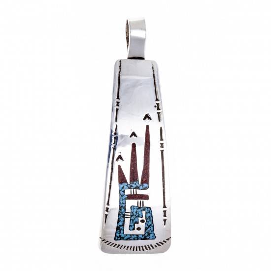 Water Feather .925 Starling Silver Certified Authentic Handmade Navajo Native American Natural Turquoise Coral Pendent 24541-6 Pendants NB180602181534 24541-6 (by LomaSiiva) Water Feather .925 Starling Silver Certified Authentic Handmade Navajo Native American Natural Turquoise Coral Pendent 24541-6 Pendants NB180602181534 24541-6 (by LomaSiiva)