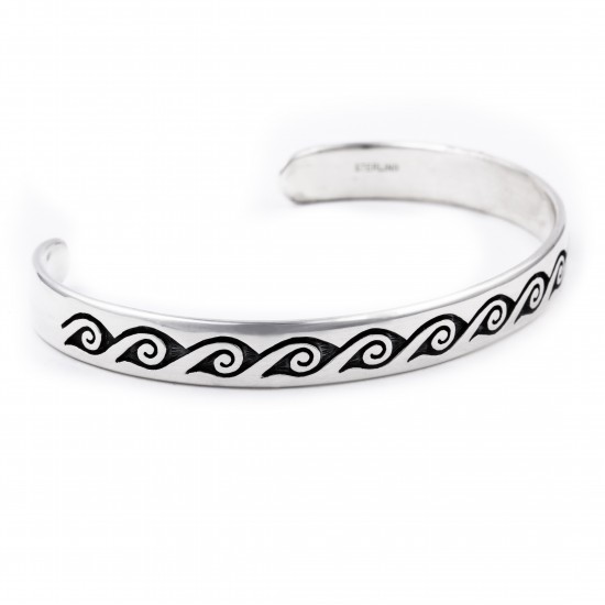 Waves Water .925 Sterling Silver Certified Authentic Handmade Traditional Hopi Native American Bracelet 13219 All Products NB180518191738 13219 (by LomaSiiva) Waves Water .925 Sterling Silver Certified Authentic Handmade Traditional Hopi Native American Bracelet 13219 All Products NB180518191738 13219 (by LomaSiiva)